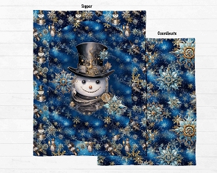 Steampunk Snowman Blanket Panel